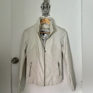 Beautiful white Danier LEATHER JACKET, BNWT